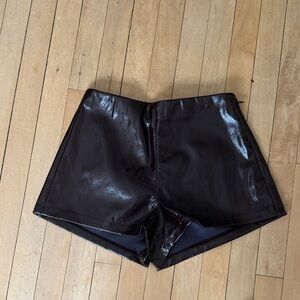 Abercrombie & Fitch Shiny Black High Waist Shorts